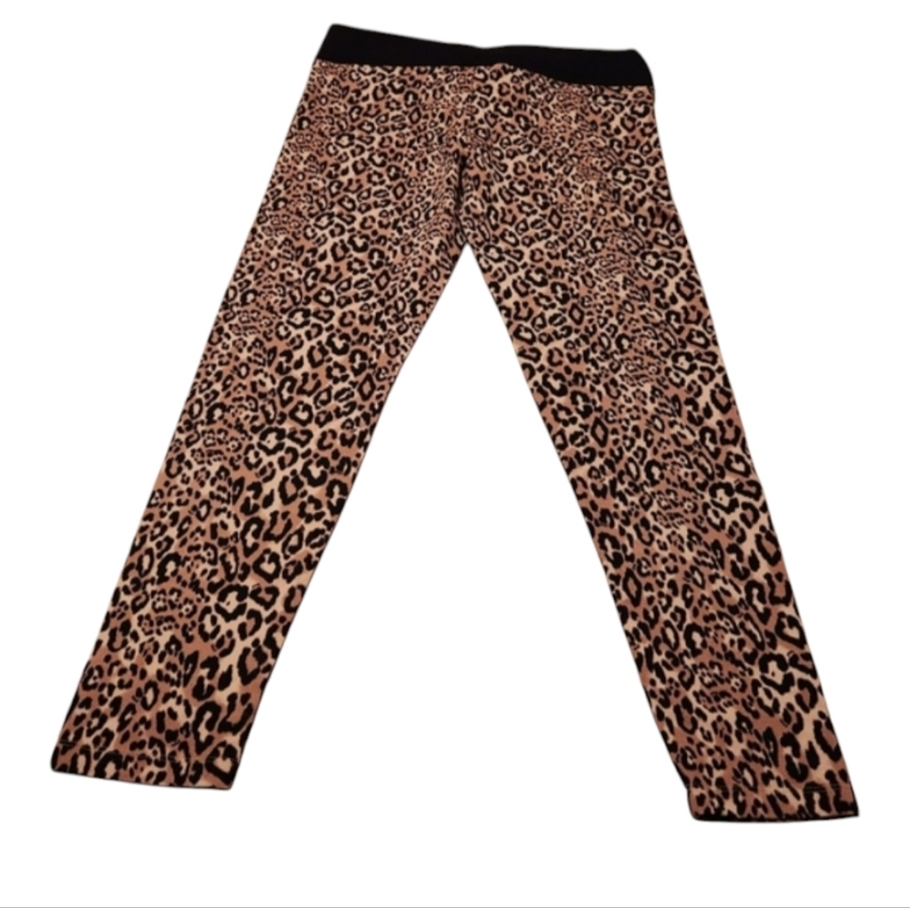 Women's Large Victoria's Secret PINK Leopard Print Foldover Yoga Pant Leggings - Picture 4 of 4